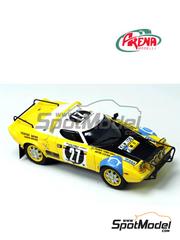Arena Modelli: Car scale model kit 1/43 scale - Lancia Stratos HF sponsored by Omega #27 - Frank Tundo (KE) + Anton Levitan (KE) - Safari Rally 1976 - photo-etched parts, resin parts, rubber parts, turned metal parts, water slide decals, white metal parts and assembly instructions