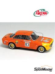 Arena Modelli: Car scale model kit 1/43 scale - Alfa Romeo GTA sponsored by Jagermeister #83 - Rainer Maschke (DE) - Deutsche Rennsport Meisterschaft DRM 1973 - photo-etched parts, resin parts, rubber parts, turned metal parts, water slide decals, white metal parts, other materials and assembly instructions