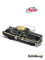 Arena Modelli: Car scale model kit 1/43 scale - Cadillac Serie 61 #9 - Rodolfo Castaneda (MX) + Florencio Estrada (MX) - Carrera Panamericana 1950 - photo-etched parts, resin parts, rubber parts, vacuum formed parts, water slide decals, white metal parts, assembly instructions and painting instructions