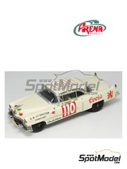 Arena Modelli: Car scale model kit 1/43 scale - Cadillac Serie 62 sponsored by Coors #110 - Edward A. Stringer (US) + Truman C. Wood (US) - Carrera Panamericana 1954 - photo-etched parts, resin parts, rubber parts, vacuum formed parts, white metal parts, other materials, assembly instructions and painting instructions