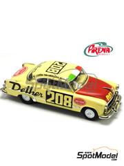 Arena Modelli: Car scale model kit 1/43 scale - Dodge Coronet sponsored by Delher #208 - Moises Solana (MX) + Enrique Doblado (MX) - Carrera Panamericana 1954 - photo-etched parts, resin parts, rubber parts, water slide decals, white metal parts, assembly instructions and painting instructions
