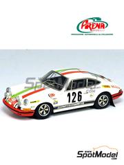 Arena Modelli: Car scale model kit 1/43 scale - Porsche 911 S sponsored by Tudor #126 - Franco Berruto (IT) +  Niclot (IT) - Monte Carlo Rally - Rallye Automobile de Monte-Carlo 1970 - photo-etched parts, resin parts, rubber parts, turned metal parts, water slide decals, white metal parts and assembly instructions