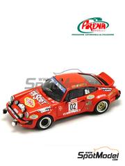 Arena Modelli: Car scale model kit 1/43 scale - Porsche 911 Sc Group 4 sponsored by De Sodt, Christine Laure #02 - Francis Vincent (FR) + Willy Huret (FR) - Ypres 24 Hours Rally 1979 - photo-etched parts, resin parts, rubber parts, turned metal parts, water slide decals, white metal parts and assembly instructions