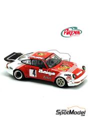 Arena Modelli: Car scale model kit 1/43 scale - Porsche 911 SC RS RAS Sport Team sponsored by Bastos #4 - Robert Droogmans (BE) + Ronny Joosten (BE) - Condroz Rally - Rallye du Condroz 1984 - photo-etched parts, resin parts, rubber parts, turned metal parts, water slide decals, white metal parts, assembly instructions and tobacco sponsor decals