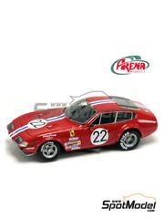 Arena Modelli: Car scale model kit 1/43 scale - Ferrari 365 GTB/4 Daytona #22 - 24 Hours of Daytona 1973 - photo-etched parts, resin parts, rubber parts, turned metal parts, water slide decals, white metal parts, assembly instructions and painting instructions image