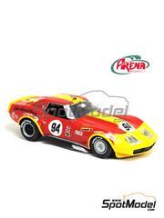Arena Modelli: Car scale model kit 1/43 scale - Chevrolet Corvette C3 Leldon Blackwell Racing Team #94 - Wilbur Pickett (US) + Bill Bean (US) - Daytona 250 miles 1973 - photo-etched parts, resin parts, rubber parts, turned metal parts, water slide decals, white metal parts, assembly instructions and painting instructions