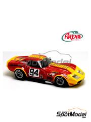 Arena Modelli: Car scale model kit 1/43 scale - Chevrolet Corvette C3 Leldon Blackwell Racing Team sponsored by Kendall #94 - Wilbur Pickett (US) + Bill Bean (US) - 12 Hours Sebring 1973 - photo-etched parts, resin parts, rubber parts, turned metal parts, water slide decals, white metal parts, assembly instructions and painting instructions