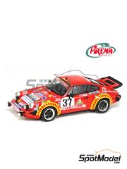 Arena Modelli: Car scale model kit 1/43 scale - Porsche 911 930 Turbo sponsored by Meccarillos #37 - Claude Haldi (CH) + Bernard Sandoz (CH) - Monte Carlo Rally - Rallye Automobile de Monte-Carlo 1979 - photo-etched parts, resin parts, rubber parts, turned metal parts, water slide decals, white metal parts, assembly instructions and painting instructions