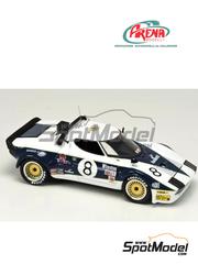 Arena Modelli: Car scale model kit 1/43 scale - Lancia Stratos #8 - Anatoly Arutunoff (US) - 12 Hours Sebring, 6 Hours Riverside  1979 - photo-etched parts, resin parts, rubber parts, turned metal parts, water slide decals, white metal parts, assembly instructions and painting instructions