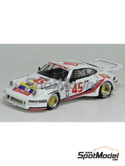Arena Modelli: Maqueta de coche escala 1/43 - Porsche 911 Carrera RSR Equipo Turbo Concepts patrocinado por Gator Leasing N 45 - Herman Galeano (US) + Christian Jacobs (US) + Pedro Cardenas (US) - 12 Horas de Sebring 1986 - fotograbados, piezas de resina, piezas de goma, piezas de metal torneado, calcas de agua, piezas de metal blanco, manual de instrucciones e instrucciones de pintado