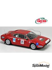 Arena Modelli: Car scale model kit 1/43 scale - Ferrari 308 GT4 sponsored by Decuyper #21 - Geoff Jackson (GB) + Richard Harris (GB) - Ypres 24 Hours Rally 1982 - photo-etched parts, resin parts, rubber parts, water slide decals and assembly instructions image