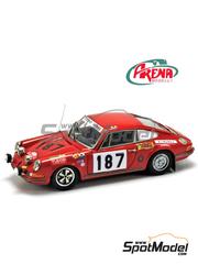 Arena Modelli: Car scale model kit 1/43 scale - Porsche 911 S sponsored by Tudor Accumulatori #187 - Bruno Bonacina (IT) + Agostino Bottanelli (IT) - Monte Carlo Rally - Rallye Automobile de Monte-Carlo 1970 - photo-etched parts, resin parts, rubber parts, water slide decals and assembly instructions