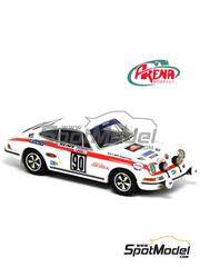 Arena Modelli: Car scale model kit 1/43 scale - Porsche 911 S sponsored by Ugicarb #90 - G�rard "Gedehem" Dantan-Merlin (FR) + Vincent Laverne (FR) - Monte Carlo Rally - Rallye Automobile de Monte-Carlo 1973 - photo-etched parts, resin parts, rubber parts, water slide decals and assembly instructions
