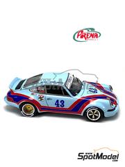 Arena Modelli: Car scale model kit 1/43 scale - Porsche 911 Carrera RS International Performance Center Team #43 - John Graves (US) + Dave Helmick (US) + John O'Steen (US) - Watkins Glen 6 Hours 1974 - photo-etched parts, resin parts, rubber parts, turned metal parts, water slide decals, white metal parts and assembly instructions