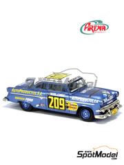 Arena Modelli: Car scale model kit 1/43 scale - Ford Mainline V8 sponsored by Autoproductos S.A. #209 - Oscar Cabaln (AR) + Genaro Silva (MX) - Carrera Panamericana 1954 - photo-etched parts, resin parts, rubber parts, water slide decals, white metal parts and assembly instructions