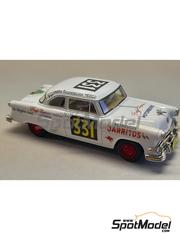 Arena Modelli: Car scale model kit 1/43 scale - Ford Clymer sponsored by Refrescos Jarritos #331 - Piero Taruffi (IT) + Bob Feurchelm (US) - Carrera Panamericana 1954 - photo-etched parts, resin parts, rubber parts, turned metal parts, water slide decals, white metal parts and assembly instructions