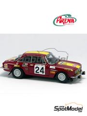 Arena Modelli: Car scale model kit 1/43 scale - Alfa Romeo 2000 GTV #24 - G&eacute;rard Larrousse (FR) + Christian Delferier (BE) - Monte Carlo Rally - Rallye Automobile de Monte-Carlo 1973 - photo-etched parts, resin parts, rubber parts, turned metal parts, water slide decals, white metal parts, other materials and assembly instructions image