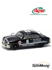 Arena Modelli: Car scale model kit 1/43 scale - Ford Tudor sponsored by Frank Carroll #6 - Tommy Francis (US) + Jimmie Crum (US) - Carrera Panamericana 1950 - photo-etched parts, resin parts, rubber parts, turned metal parts, water slide decals and white metal parts