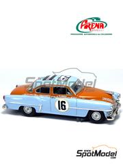 Arena Modelli: Car scale model kit 1/43 scale - Chrysler New Yorker Kiekhaefer Team sponsored by University of Florida #16 - John Fitch (US) + Bud Boile (US) - Carrera Panamericana 1953 - photo-etched parts, resin parts, rubber parts, turned metal parts, water slide decals, white metal parts and assembly instructions