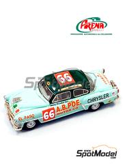 Arena Modelli: Car scale model kit 1/43 scale - Chrysler New Yorker sponsored by A.B.Poe. Motor #66 - Tommy Drisdale (US) + Johnny Gomez (US) - Carrera Panamericana 1953 - photo-etched parts, resin parts, rubber parts, turned metal parts, water slide decals, white metal parts and assembly instructions