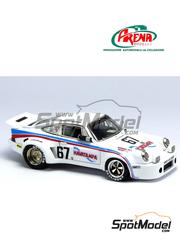 Arena Modelli: Car scale model kit 1/43 scale - Porsche 911 Carrera S sponsored by Havatampa #67 - Dave White (US) + David McClain (US) - 12 Hours Sebring 1977 - photo-etched parts, resin parts, rubber parts, turned metal parts, water slide decals, white metal parts and assembly instructions
