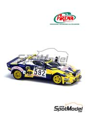 Arena Modelli: Car scale model kit 1/43 scale - Lancia Stratos HF sponsored by Olio Fiat #592 - Fabrizio Tabaton (IT) + Mirko Perissutti (IT) + Emanuele Pirro (IT) - Giro d'Italia Automobilistico 1980 - photo-etched parts, resin parts, rubber parts, turned metal parts, water slide decals, white metal parts and assembly instructions