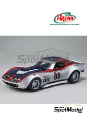 Arena Modelli: Car scale model kit 1/43 scale - Chevrolet Corvette C3 Smith-Kemp AutoRacing Team #88 - Charlie Kemp (US) + Tom Fraser (US) + Houghton Smith (US) - Daytona 6 Hours 1972 - photo-etched parts, resin parts, rubber parts, water slide decals, white metal parts and assembly instructions