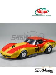 Arena Modelli: Car scale model kit 1/43 scale - Chevrolet Corvette C3 Leldon Blackwell Racing Team #94 - Tony de Lorenzo (US) + Maurice Carter (CA) - 5 Hours Mid Ohio 1974 - photo-etched parts, resin parts, rubber parts, water slide decals, white metal parts and assembly instructions
