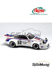 Arena Modelli: Car scale model kit 1/43 scale - Porsche 911 Carrera RSR Diego Febles Racing Team sponsored by NGK #50 - Diego Febles (PR) + Juan 'Tato' Ferrer (PR) + Chiqui Soldevilla (PR) - 24 Hours of Daytona 1982 - photo-etched parts, resin parts, rubber parts, turned metal parts, water slide decals, white metal parts and assembly instructions