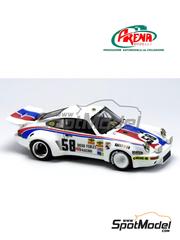 Arena Modelli: Car scale model kit 1/43 scale - Porsche 911 Carrera RSR Diego Febles Racing Team sponsored by Union #58 - Diego Febles (PR) + Alec Poole (IE) - 24 Hours of Daytona 1978 - photo-etched parts, resin parts, rubber parts, turned metal parts, water slide decals, white metal parts and assembly instructions