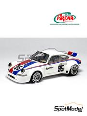 Arena Modelli: Car scale model kit 1/43 scale - Porsche 911 Carrera RSR sponsored by Brumos Racing #95 - Guillermo Rojas (MX) + Peter Gregg (US) - Daytona 250 miles 1973 - photo-etched parts, resin parts, rubber parts, turned metal parts, water slide decals, white metal parts and assembly instructions