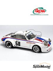 Arena Modelli: Car scale model kit 1/43 scale - Porsche 911 S Brumos Racing Team sponsored by Garrard #58 - Andrew Carduner (US) + Jacques Bienvenue (CA) - 24 Hours of Daytona 1973 - photo-etched parts, resin parts, rubber parts, turned metal parts, water slide decals, white metal parts and assembly instructions