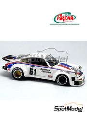 Arena Modelli: Car scale model kit 1/43 scale - Porsche 934 Brumos Racing Team sponsored by Mitcom #61 - Peter Gregg (US) + Jim Busby (US) - 24 Hours of Daytona 1977 - photo-etched parts, resin parts, rubber parts, turned metal parts, water slide decals, white metal parts and assembly instructions