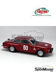 Arena Modelli: Car scale model kit 1/43 scale - Alfa Romeo Giulia GTA Autodelta Team #60 - Willy Mairesse (BE) + Michel Billard (FR) - Tour de Corse 1965 - photo-etched parts, resin parts, rubber parts, turned metal parts, water slide decals, white metal parts and assembly instructions