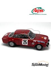 Arena Modelli: Car scale model kit 1/43 scale - Alfa Romeo Giulia Sprint GTA 1600 #25 - Lucien Bianchi (BE) + Edouard 'Vic' Lambrecht (BE) - Tour de Corse 1968 - photo-etched parts, resin parts, rubber parts, turned metal parts, water slide decals, white metal parts and assembly instructions