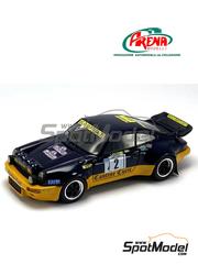 Arena Modelli: Car scale model kit 1/43 scale - Porsche 930 Turbo sponsored by Cantine Curti, Olio Fiat #2 - Leo 'Il Pilota' Pittoni (IT) + Guido Braschi (IT) - Rally Campagnolo 1976 - photo-etched parts, resin parts, rubber parts, turned metal parts, water slide decals, white metal parts and assembly instructions