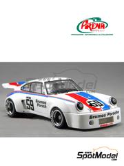 Arena Modelli: Car scale model kit 1/24 scale - Porsche 911 Carrera RSR sponsored by Brumos #59 - Peter Gregg (US) - IMSA, SCCA Trans-American Championship 1974 - photo-etched parts, resin parts, turned metal parts, water slide decals, white metal parts, other materials and assembly instructions image