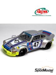 Arena Modelli: Car scale model kit 1/43 scale - Porsche 911 Carrera RSR Porsche System Engineering Team sponsored by Martini Racing #47 - Reinhold Jst (DE) + Claude Haldi (CH) - 24 Hours Le Mans 1973 - photo-etched parts, resin parts, rubber parts, turned metal parts, water slide decals, white metal parts and assembly instructions