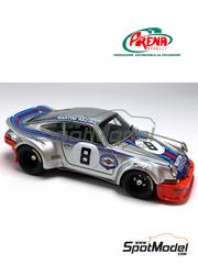 Arena Modelli: Car scale model kit 1/43 scale - Porsche 911 Carrera RSR Porsche System Engineering Team sponsored by Martini Racing #8 - Helmuth Koinigg (AT) + Manfred Schurti (LI) - 1000km Austrian �sterreichring 1973 - photo-etched parts, resin parts, rubber parts, turned metal parts, water slide decals, white metal parts and assembly instructions