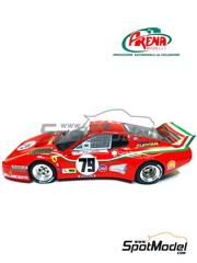 Arena Modelli: Car scale model kit 1/43 scale - Ferrari 512BB LM Bellancauto Team sponsored by Klippan #79 - Spartaco Dini (IT) + Fabrizio Violati (IT) + Maurizio Micangeli (IT) - 24 Hours Le Mans 1980 - photo-etched parts, resin parts, rubber parts, turned metal parts, water slide decals, white metal parts and assembly instructions