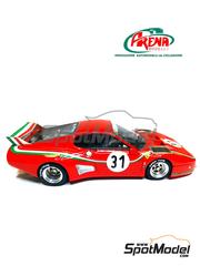 Arena Modelli: Car scale model kit 1/43 scale - Ferrari 512BB LM Bellancauto Team #31 - Spartaco Dini (IT) + Fabrizio Violati (IT) - Monza 1000 Kilometres 1980 - photo-etched parts, resin parts, rubber parts, turned metal parts, water slide decals, white metal parts and assembly instructions image