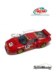 Arena Modelli: Car scale model kit 1/43 scale - Ferrari 512BB LM CH. Pozzi Team sponsored by Ferrari France #47 - Jean-Claude Andruet (FR) + Claude Ballot-Lna (FR) - 24 Hours Le Mans 1981 - photo-etched parts, resin parts, rubber parts, turned metal parts, water slide decals, white metal parts and assembly instructions