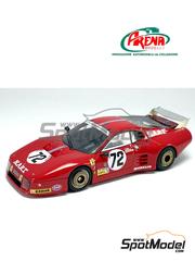 Arena Modelli: Car scale model kit 1/43 scale - Ferrari 512BB LM North American Racing NART Team #72 - Alain Cudini (FR) + John Morton (US) + John Paul (US) - 24 Hours Le Mans 1982 - photo-etched parts, resin parts, rubber parts, turned metal parts, water slide decals, white metal parts and assembly instructions