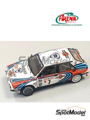 Arena Modelli: Car scale model kit 1/43 scale - Lancia Delta Integrale 16V Group A sponsored by Martini #7 - Didier Auriol (FR) + Bernard Occelli (FR) - Monte Carlo Rally - Rallye Automobile de Monte-Carlo 1990 - photo-etched parts, resin parts, rubber parts, water slide decals, white metal parts and assembly instructions