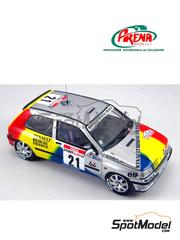 Arena Modelli: Car scale model kit 1/24 scale - Renault Clio 16S Group A Simon Racing Team sponsored by Renault Reseau France #21 - Eric Mauffrey (FR) + Herv Sauvage (FR) - Tour de Corse Rallye de France 1992 - photo-etched parts, resin parts, water slide decals, white metal parts, other materials and assembly instructions