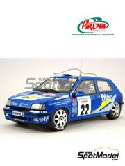 Arena Modelli: Car scale model kit 1/24 scale - Renault Clio Williams Group A Auto-Meca Team sponsored by Diac #22 - Serge Jordan (FR) + Jacques 'Jack' Boyre (FR) - Tour de Corse Rallye de France 1994 - photo-etched parts, resin parts, water slide decals, white metal parts, other materials and assembly instructions
