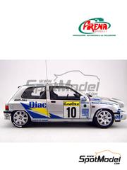 Arena Modelli: Car scale model kit 1/24 scale - Renault Clio Williams Group A sponsored by Diac #10 - Jean Ragnotti (FR) + Gilles Thimonier (FR) - Monte Carlo Rally - Rallye Automobile de Monte-Carlo 1994 - photo-etched parts, resin parts, water slide decals, white metal parts, other materials and assembly instructions