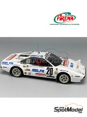 Arena Modelli: Car scale model kit 1/43 scale - Ferrari 308 GTB Group B Pro Motor Sport Team sponsored by Iselfa, Deborah #20 - Maurizio 'Menes' Cavalli (IT) + Mario Amati (IT) - Piancavallo Rally  1983 - photo-etched parts, resin parts, turned metal parts, water slide decals, white metal parts, other materials, assembly instructions and tobacco sponsor decals