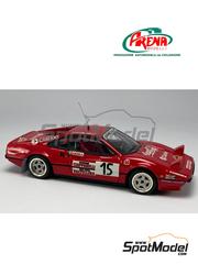Arena Modelli: Car scale model kit 1/43 scale - Ferrari 308 GTB Group B Gienne Racing Team sponsored by Coca Cola, Clarion #15 - Carlo Gussoni (IT) + Stefano Scherini (IT) - Coppa Valtellina Rally 1985 - photo-etched parts, resin parts, turned metal parts, water slide decals, white metal parts, other materials and assembly instructions