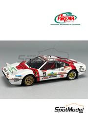 Arena Modelli: Car scale model kit 1/43 scale - Ferrari 308 GTB Group B sponsored by Red Valentino #12 - Paolo Pianezzola (IT) + Mauro Peruzzi (IT) - Rally Citt del Santo  1986 - photo-etched parts, resin parts, turned metal parts, water slide decals, white metal parts, other materials and assembly instructions